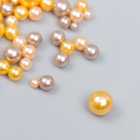Decor for creativity plastic "Balls. Autumn shades" d = 3-8 mm, set 10 grams-1