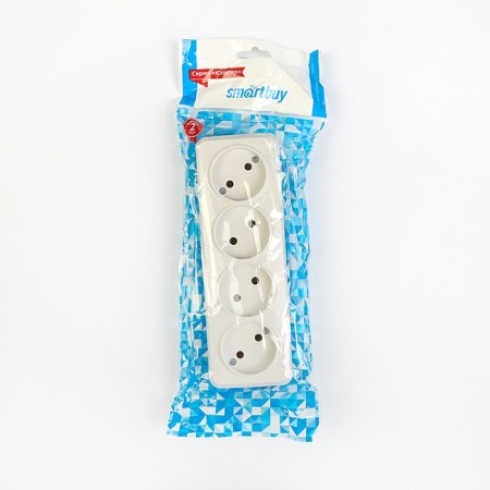 Smartbuy "Jupiter" socket, 10 A, four -seater, open, without salary, white