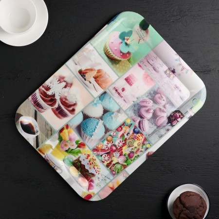 Plastic rectangular “coquetry” plastic tray, 37.5 × 28 cm, mix drawing
