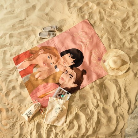 Towel beach Etel Girls Power 96x146 cm, 100% cotton