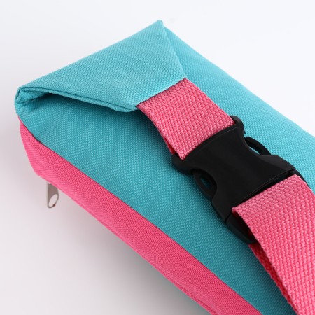 Lightning waist bag, outer pocket, pink/turquoise color-3