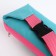 Lightning waist bag, outer pocket, pink/turquoise color
