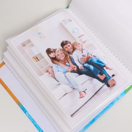 Photo album in 100 photos 10x15 cm, plastic. Pure Ultramarine sheets pineapple-3