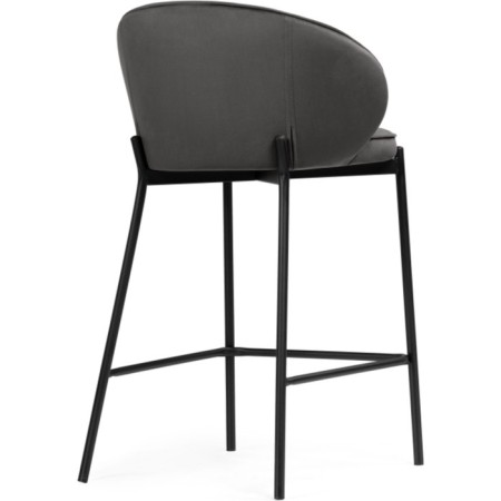 Stool Barnoy Nile Metal/velor, Black/Gray 58x45x92 cm-3