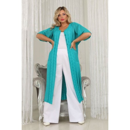 Cardigan female, size 52, green color-9