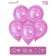 Latex ball 12 "" One ", pastel, set of 50 pcs., Fuchsia colors