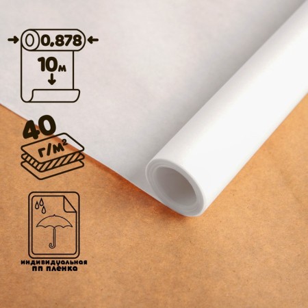 Tracing paper is drawn for mascara, width 878 mm, in a roll 10 meters, 40 g/m², in a paragraph film