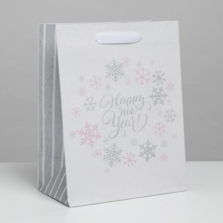 Craft vertical package “Happy New Year!”, 12 x 15 x 5.5 cm, new year-1