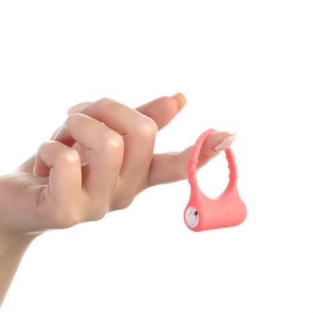 The erection ring of the oka-hoods, with vibration and clitoral stimulation, silicone, d = 3.2 cm, red 761-2
