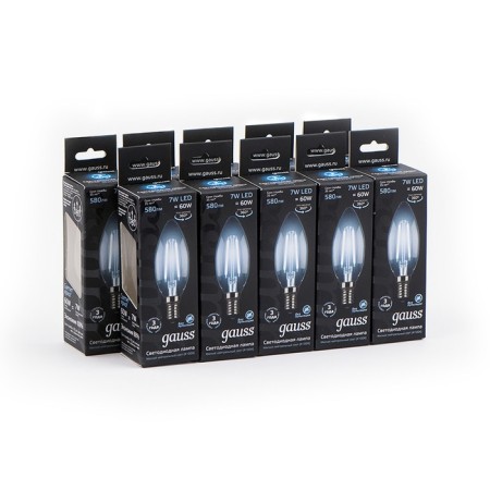 LED LED Filament Filament 7W candle 4100K neuter. Bel. E14 580lm Gauss 103801207-6