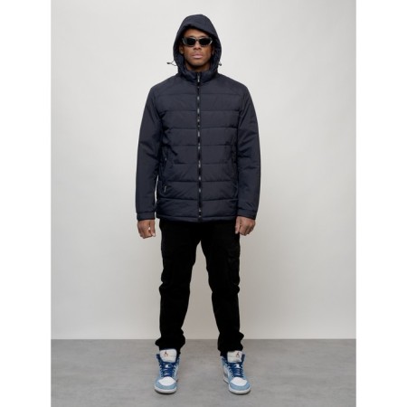 Male spring jacket, size 48, dark blue color-4