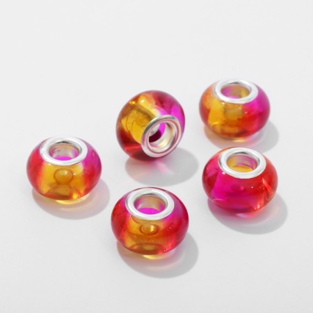 Busina "Lollipop" 1.3 × 0.8 cm, orange-pink color in silver-1