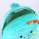Dino backpack, turquoise color