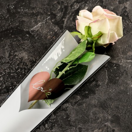 Packet stoop for flowers, "most beloved", 12.5+4x45 cm, white-1