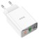 Network charger HOCO C100A, 1 USB, 1 Type-C, 18 W, 3 A, display, PD + Qc, white