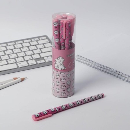 Handle Blue Blue Paste 0.7 mm with cap “The smallest cat” Plastic software, price per 1pc