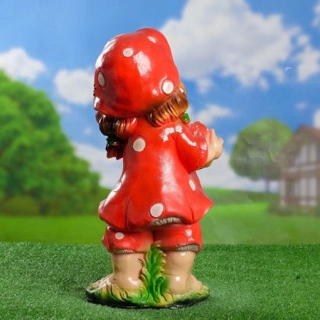 Garden figure "Gnome Girl" Muhomor 22x16x50cm-2