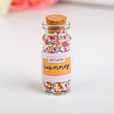 Glitter in a jar of "confetti mix" pr 2 mm 7 g 5x2x2 cm-2