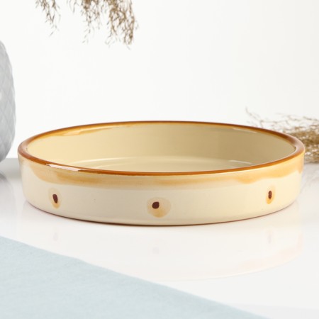 Crystal dish 0.5l / 20x3.5cm, caramel-1
