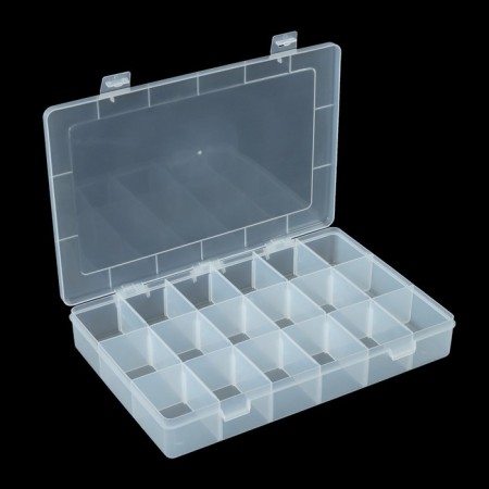 Container for fishing trifles K-63, plastic, transparent, 27.2 x 18 x 4.1 cm-1