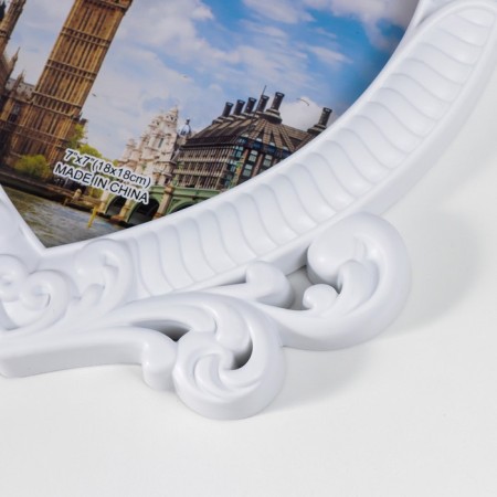 Photo frame plastic 18x18 cm "Heart with roses" white 21.5x20 cm-2