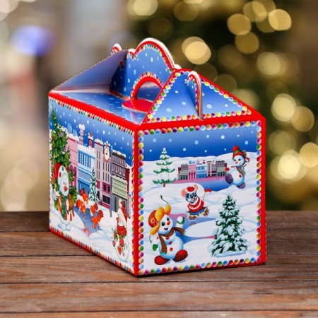 Gift box "Snowmen in the city" 20 x 12 x 19 cm-3