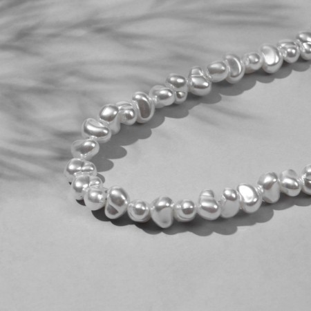 Plastic beads on the threads "Pearls" 1 × 0.7 × 0.3 cm, (set of 110 beads), white color-2