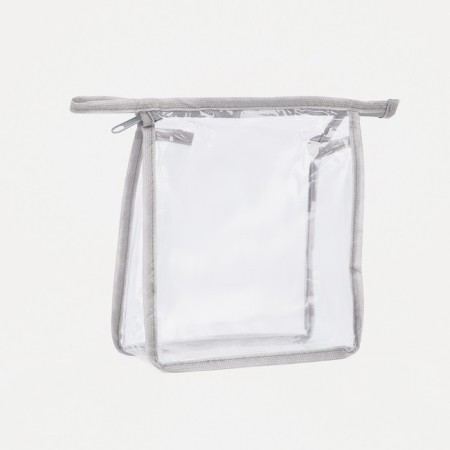 Lightning cosmetic bag, gray/transparent color-1