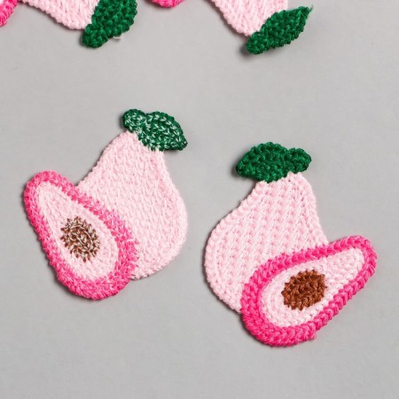Decor for creativity Textile Embroidery "Pear with half" 5.8x5 cm