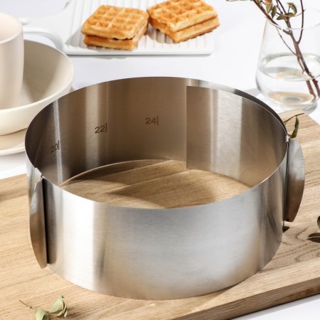 Baking shape with a adjustment of the size of the share, 16-30 cm, h = 10 cm, chrome color-2