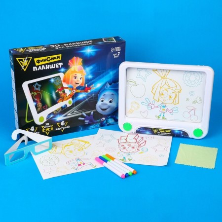 3D planet for drawing “Fixiki: fixed tablet”, neon markers, light effects, with cards-1