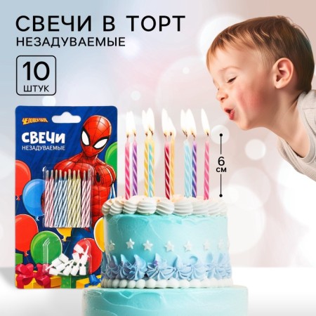 Set of candles absorbed for a cake, 10 pcs, Spider-Man