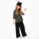 Baby cap for a girl "cat" with ears, black color, rr 52-54, 5-7 years old