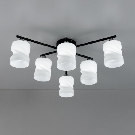 Citilux ceiling chandelier "NILS" CL132165, 6x60W, E27, Black Color Black-20