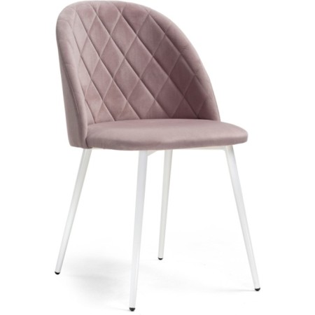 Stew on a metal frame Zest metal/velor, white/pink 50x54x81 cm