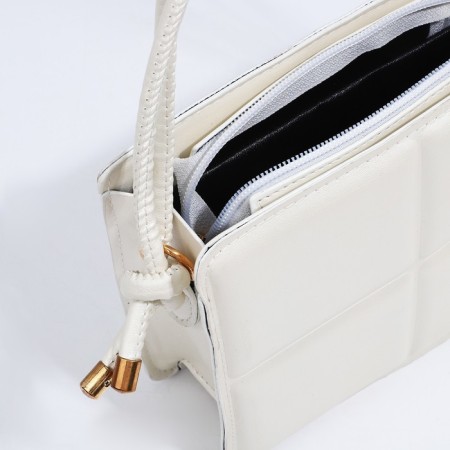Bag Cross-Bodi with a zipper, white color-5