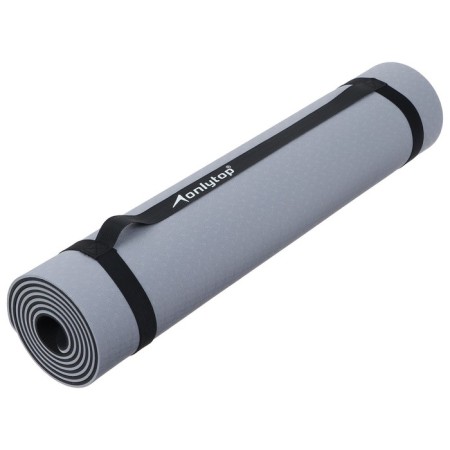 Fitness and yoga mat, 183x61x0.6 cm, gray/black color-18