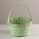 Wicker basket, d28x15x31.5cm, green, bamboo