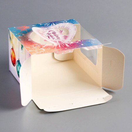 New Year. Bearbox under the bento-port with the “Make desire” window, 15.5 x 15.5 x 10 cm-5