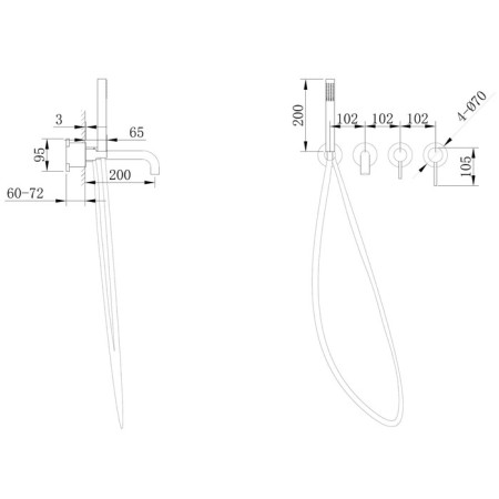 Bath mixer Abber Wasser Kreis AF8130, built -in, shower set, chrome-3