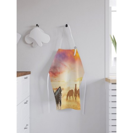 Apron kitchen with a photocrint "zebra", adjustable, size OS-1