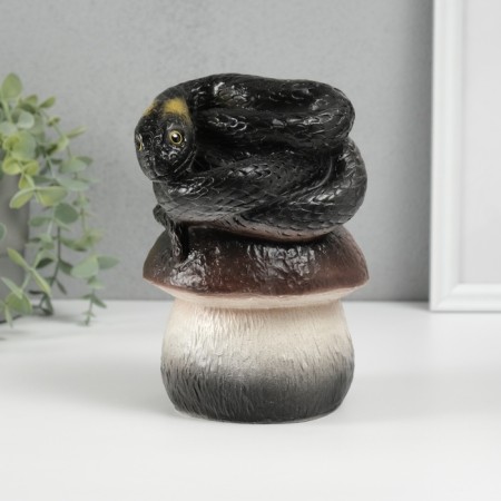 New Year's piggy bank "Snake on the mushroom" 12 x11 x 18 cm.