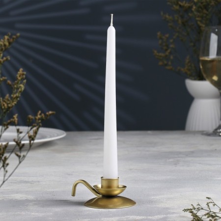 Retro candlestick Metal for one candle, 10x4 cm, golden