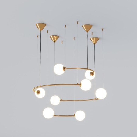 Suspended lamp with glass lactations BROOK, 5W, G9, 89x84x120 cm-4
