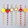 Pipe for cocktail "Fruits", set of 6 pcs.