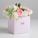 Gift box for flowers with PVC lid, packaging, "with love", 12 x 12 x 12 cm