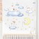 Interior plastic sticker "Bunnies on the clouds" 60x90 cm