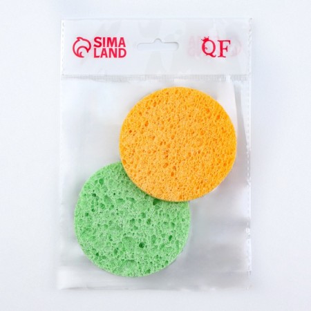 Washing sponge, round, 2 pcs, color mix-7