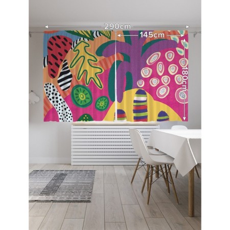 Photostes "Neon tropics", Saten, size 145x180 cm, 2 pcs-1