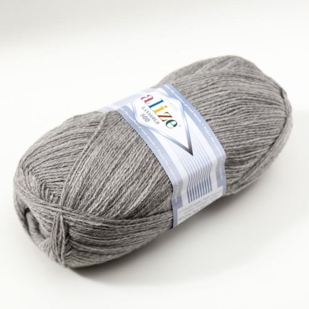 Yarn "Lanagold 800" 49% wool, 51% acrylic 730m/100g (21 gray)-1
